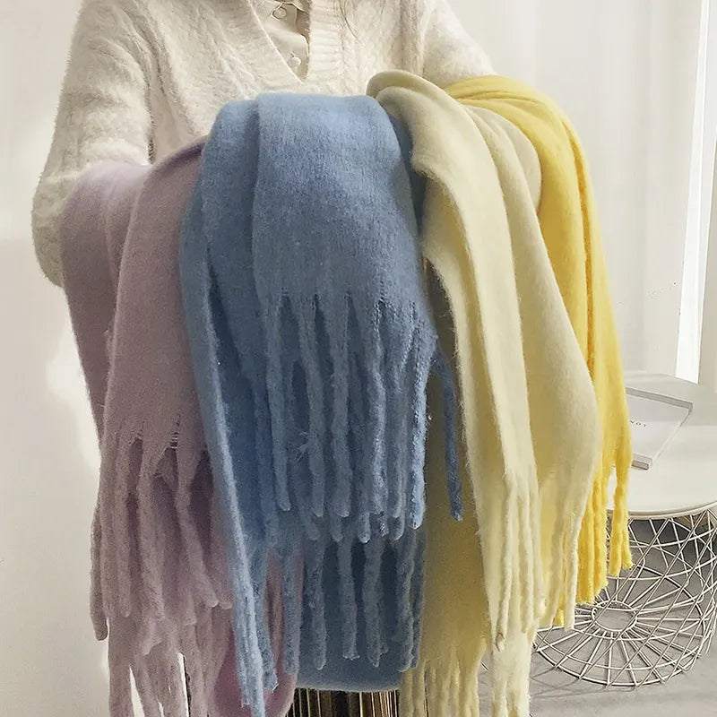 Écharpe surdimensionnée en laine douce avec franges – Accessoire d'hiver élégant 3
