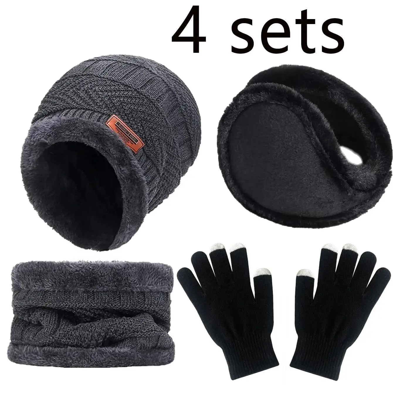 Winter Velvet Set for Men and Women – Hat, Scarf, and Gloves