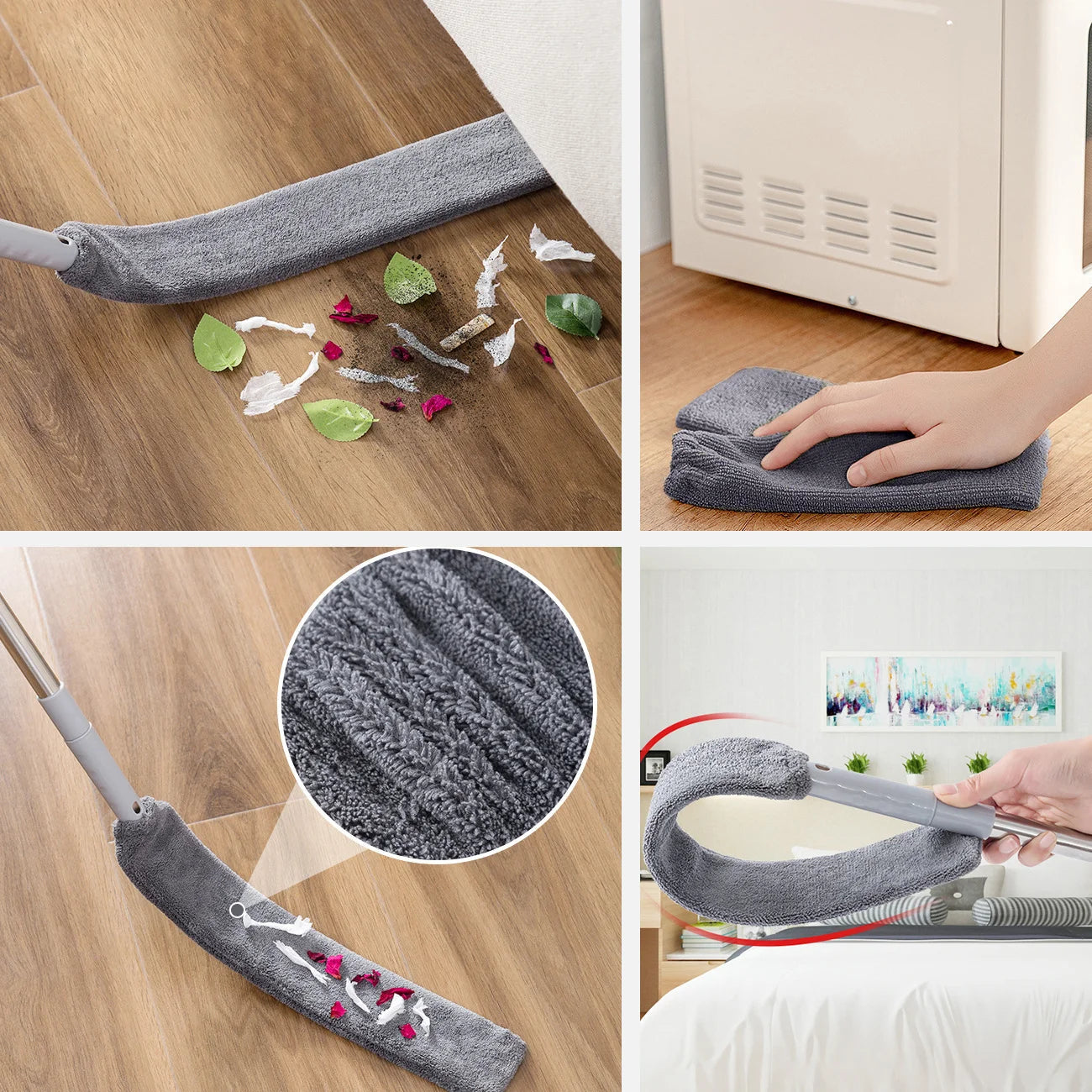 Ensemble d'Outils de Nettoyage en Microfibre avec Plumeaux et Brosses Longues – Nettoyage Efficace et Pratique
