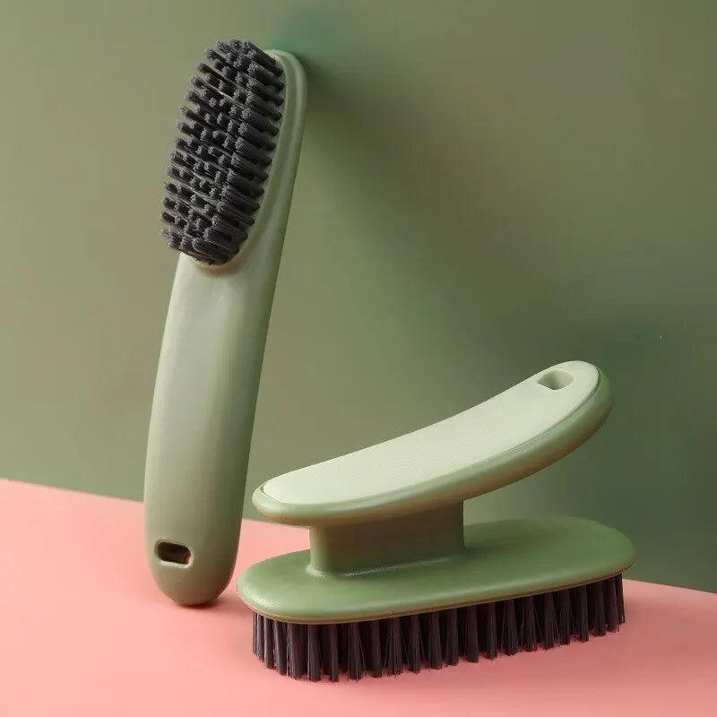 Ensemble de 2 Brosses de Nettoyage à Poils Doux avec Long Manche pour Chaussures et Vêtements - Nettoyage Efficace et Doux