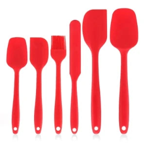 Ensemble de 6 Spatules en Silicone Résistantes à la Chaleur – Ustensiles de Cuisine Antiadhésifs