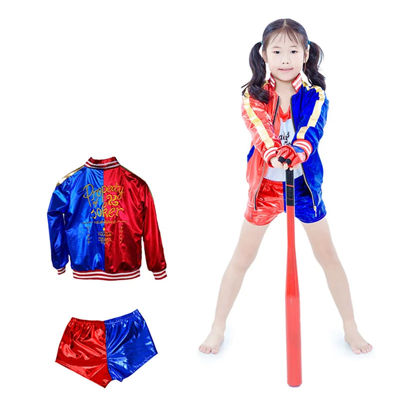 Harley Quinn Costume Set with Jacket and Shorts – Perfect for Halloween and Cosplay