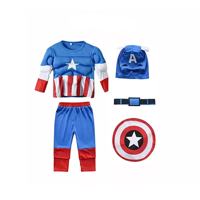Ensemble de Costume Musculaire de Super-Héros pour Enfants – Halloween et Cosplay