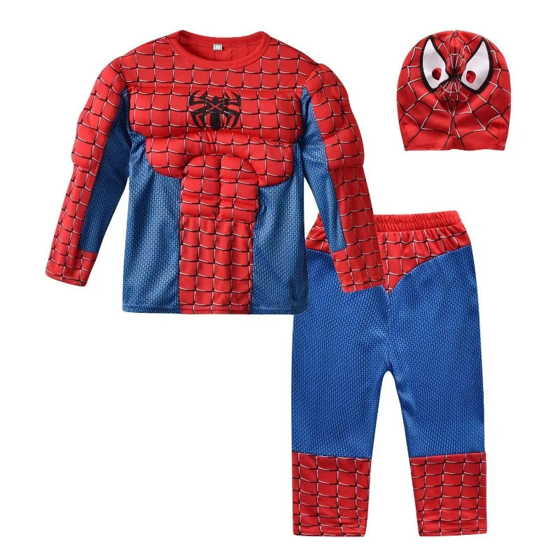 Ensemble de Costume Musculaire de Super-Héros pour Enfants – Halloween et Cosplay