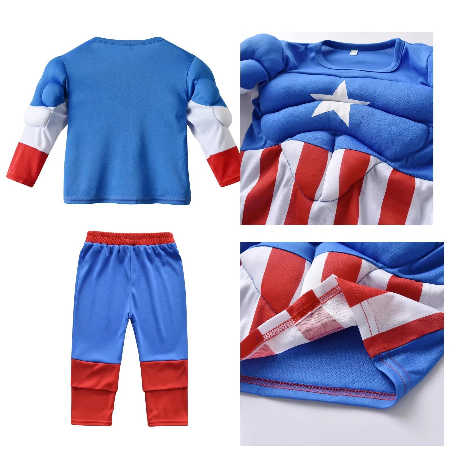 Ensemble de Costume Musculaire de Super-Héros pour Enfants – Halloween et Cosplay