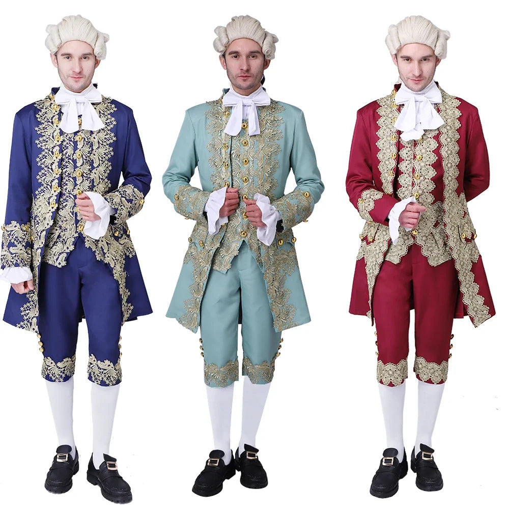 Ensemble de Costume Victorien Régence pour Homme – Costume de Halloween avec Veste, Gilet et Pantalons