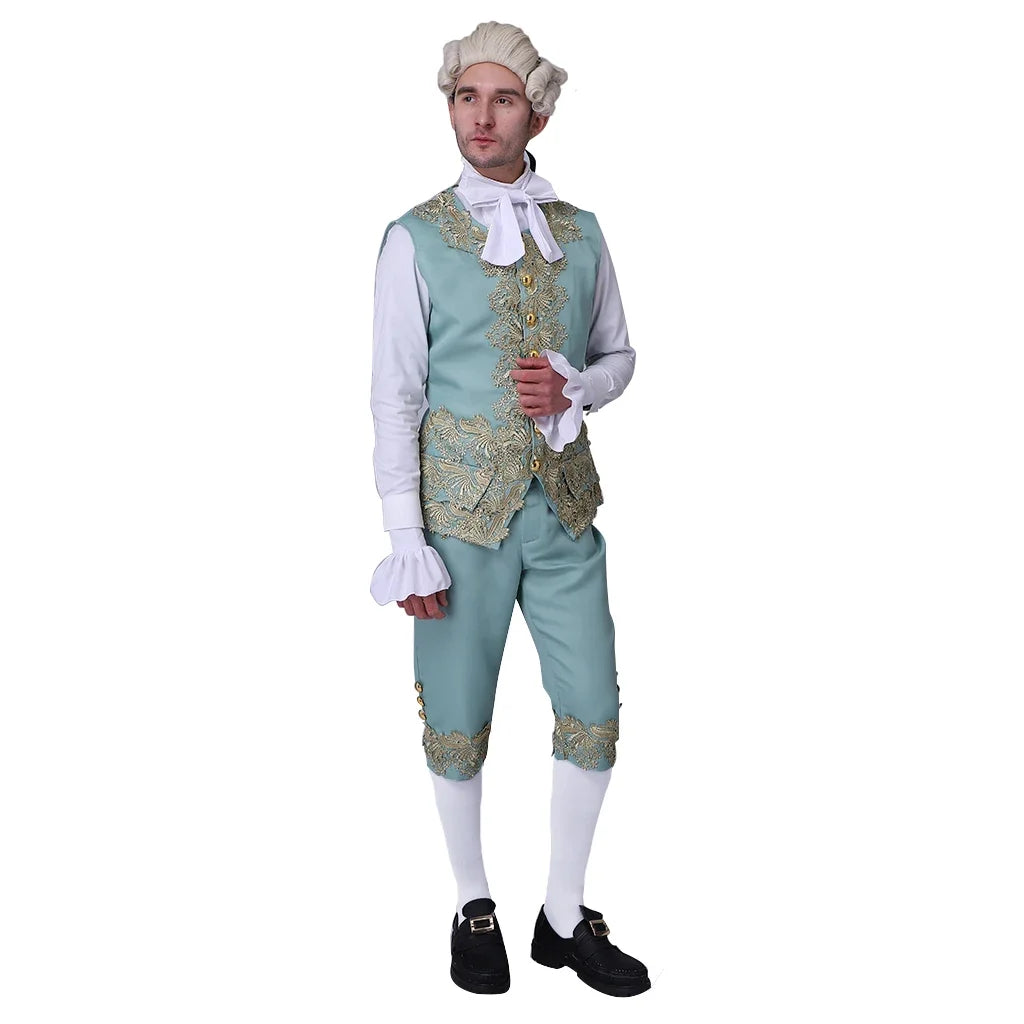 Ensemble de Costume Victorien Régence pour Homme – Costume de Halloween avec Veste, Gilet et Pantalons
