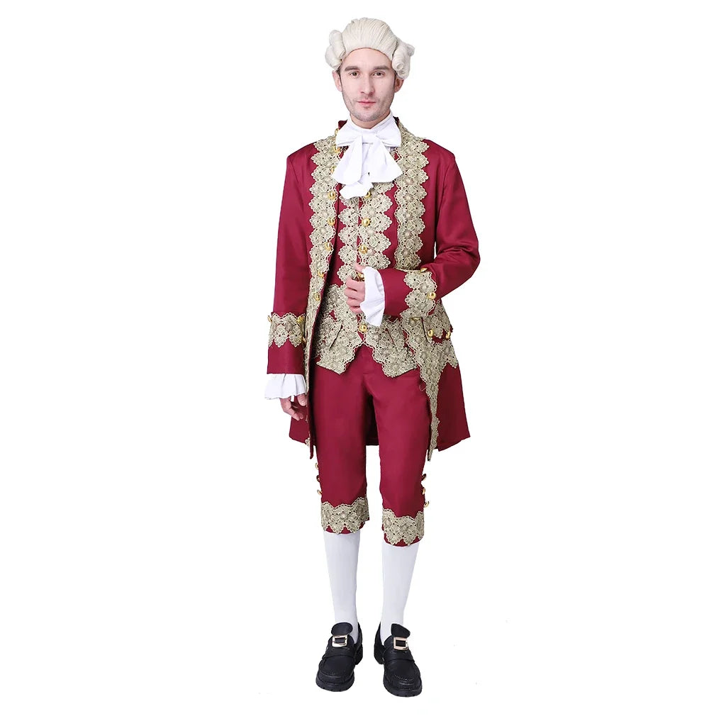 Ensemble de Costume Victorien Régence pour Homme – Costume de Halloween avec Veste, Gilet et Pantalons
