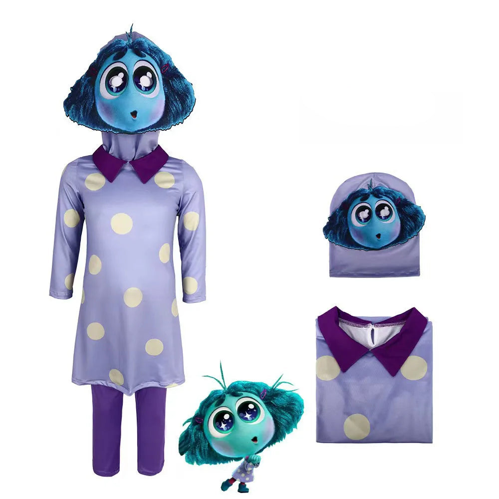 Ensemble de Costumes Inside Out pour Adultes et Enfants - Joie, Tristesse, Colère, Dégoût, Peur et Anxiété
