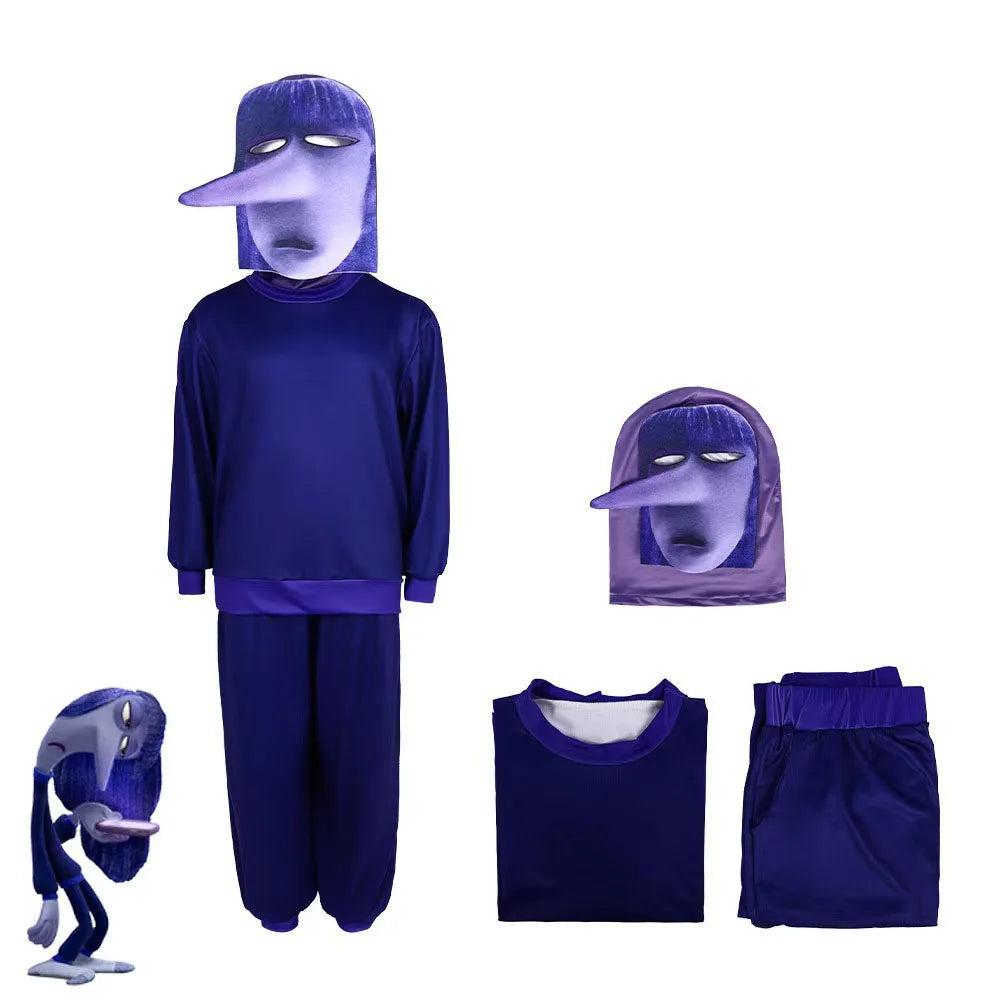Ensemble de Costumes Inside Out pour Halloween – Cosplay Joie, Tristesse, Colère, Dégoût, Peur et Anxiété