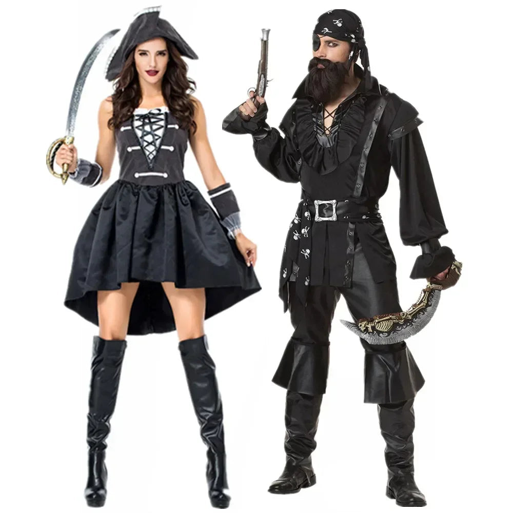 Pirate Costume Set for Couples – Halloween and Carnival Outfit