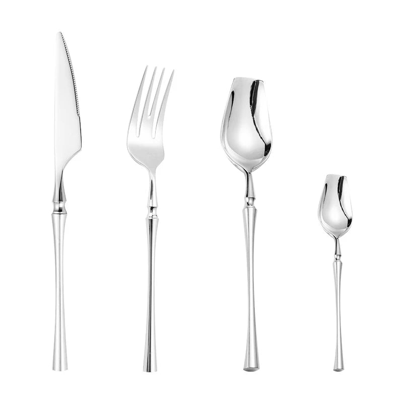Ensemble de Couverts en Acier Inoxydable 18/10 avec Finition Brillante et Mate – Vaisselle Élégante pour Toutes Occasions