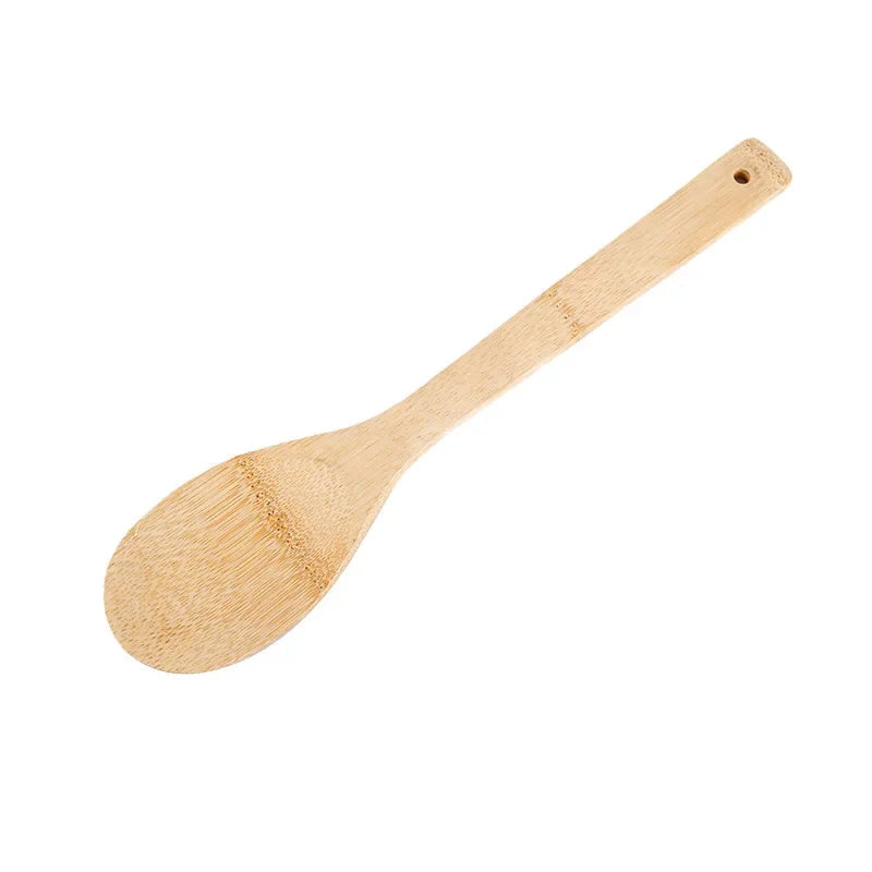 Ensemble de Cuisine en Bambou avec Spatule Antiadhésive – Ustensiles Écologiques