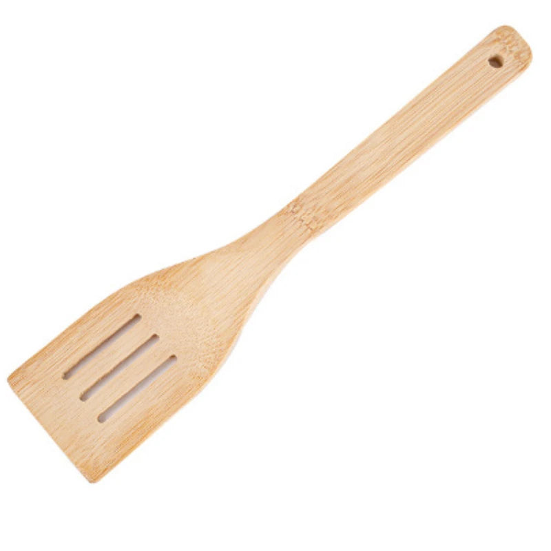 Ensemble de Cuisine en Bambou avec Spatule Antiadhésive – Ustensiles Écologiques