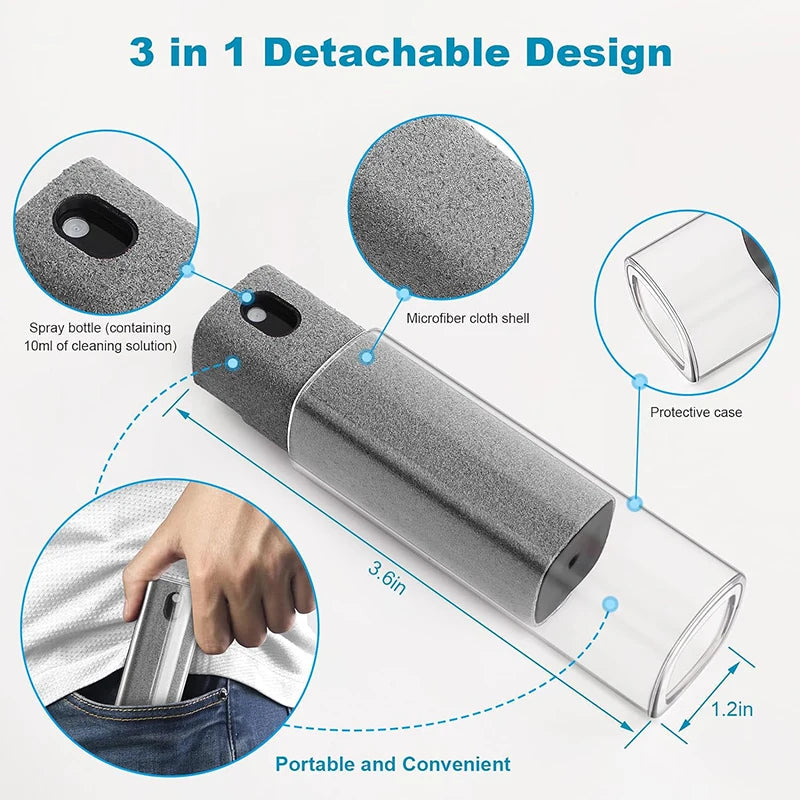 Ensemble de Nettoyage pour Écrans – Spray, Chiffon Microfibre et Brosse pour Smartphones, Tablettes et Ordinateurs Portables