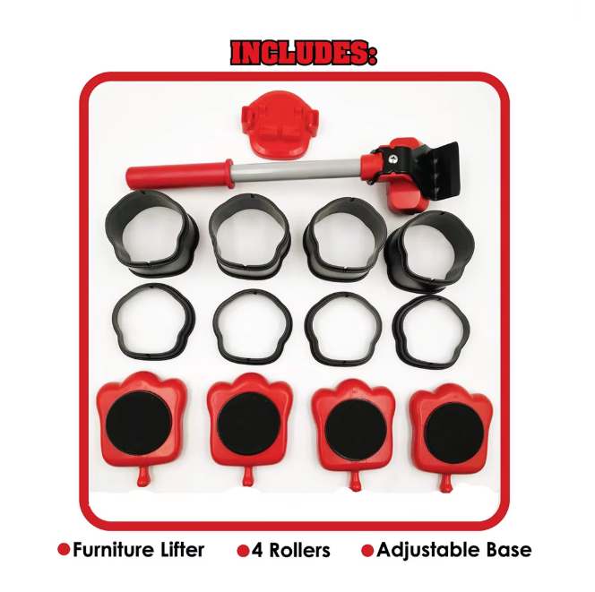 Ensemble de Rouleaux de Transport pour Meubles – Outil de Levage Robuste pour Déplacement Facile