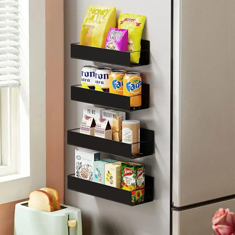 Étagère Magnétique pour Réfrigérateur, Rangement Compact et Pratique, Installation Facile – Optimisez Votre Espace en Cuisine