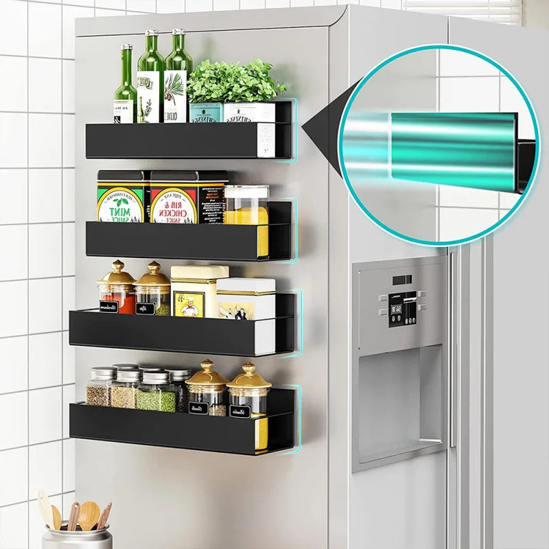Étagère Magnétique pour Réfrigérateur, Rangement Compact et Pratique, Installation Facile – Optimisez Votre Espace en Cuisine