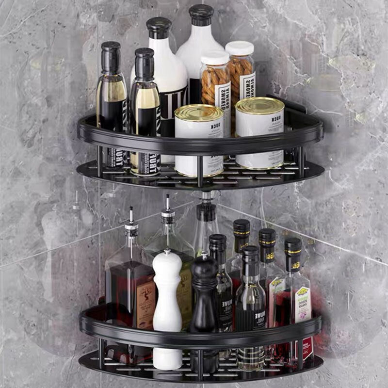 Étagère de Salle de Bain en Aluminium Étanche – Organisateur Sans Perçage pour Shampoing et Ustensiles de Cuisine