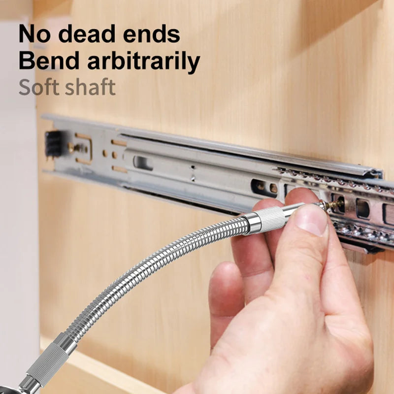 Extension Flexible pour Outils Ménagers - Longueur Réglable de 15 à 40 cm avec Porte-Embout 1/4