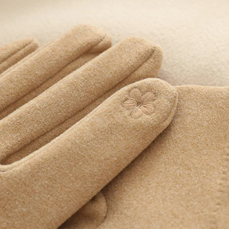 Gants Femme Coupe-Vent Élégants avec Boucle Décorative – Tissu Douillet et Bouts de Doigts Tactiles 4