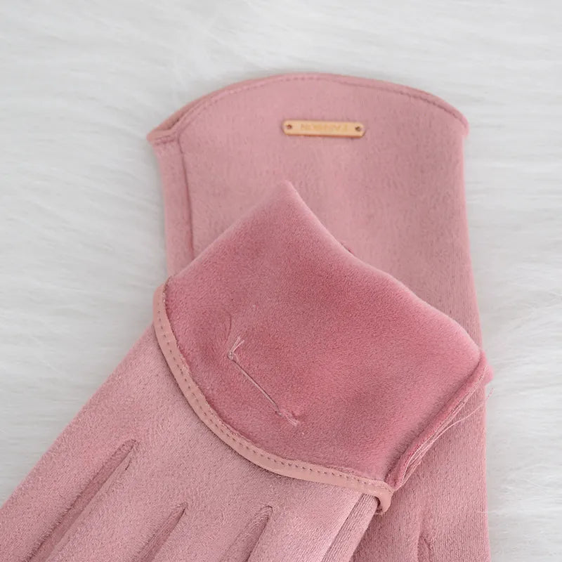 Gants Femme en Daim Doux avec Doublure Chaude - Ajustement Élégant pour Hiver 2