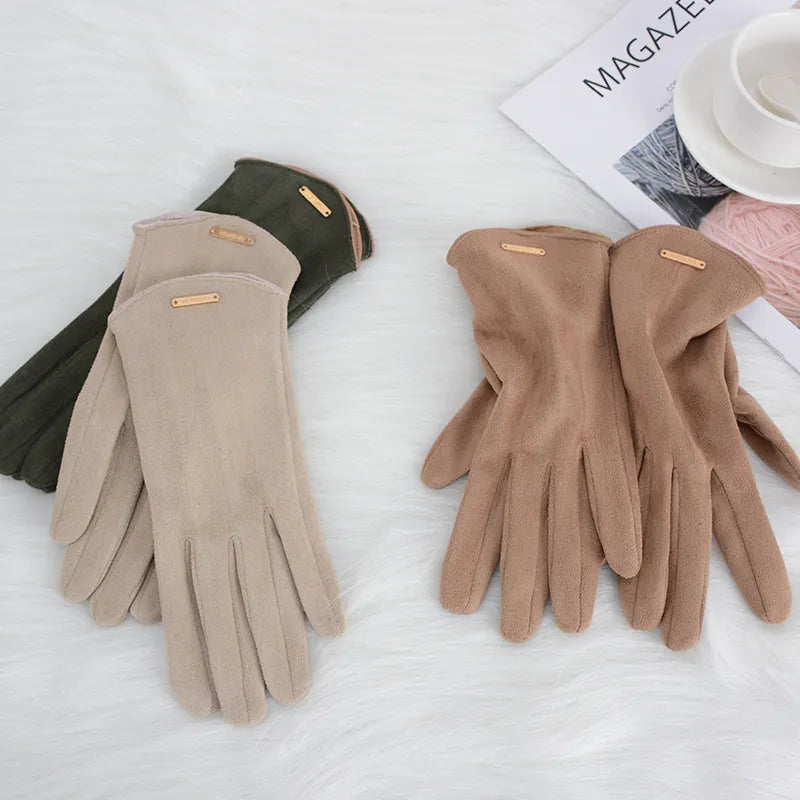 Gants Femme en Daim Doux avec Doublure Chaude - Ajustement Élégant pour Hiver 3
