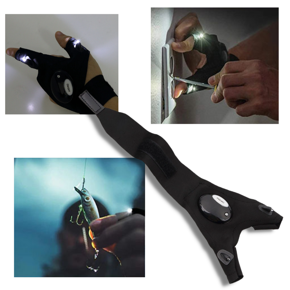 Gants LED Étanches avec Éclairage – Confortables pour Camping et Réparations