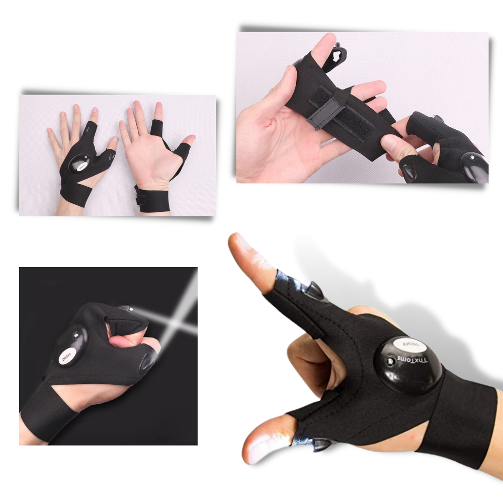 Gants LED Étanches avec Éclairage – Confortables pour Camping et Réparations