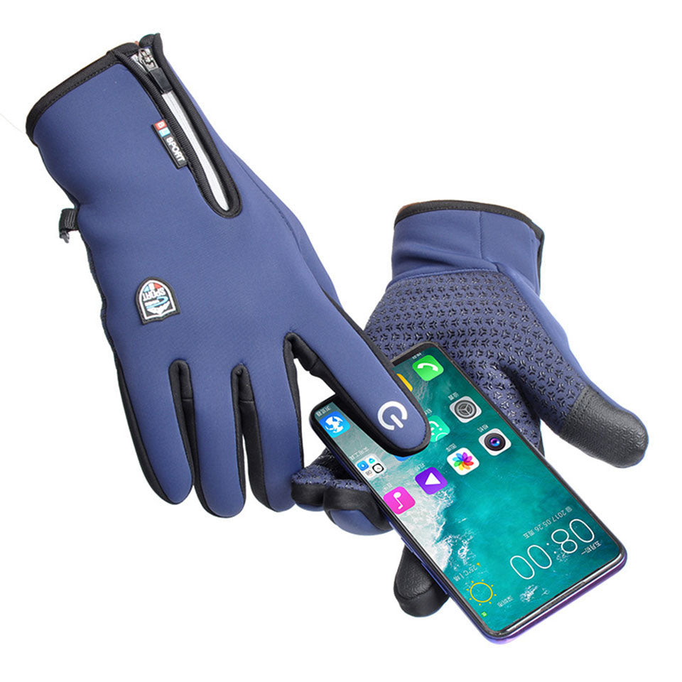 Gants Unisexes Chauds en Néoprène avec Écran Tactile et Manchette Zippée – Résistants à l'Eau, Idéaux pour Cyclisme et Course 0