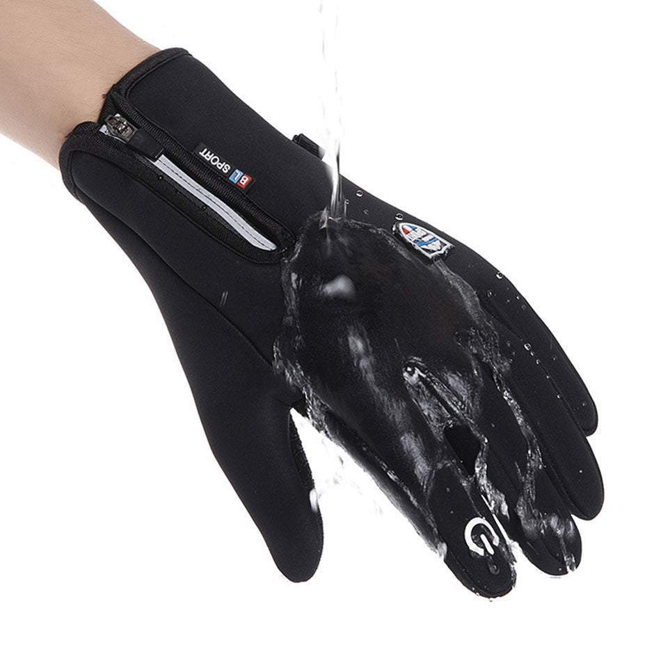 Gants Unisexes Chauds en Néoprène avec Écran Tactile et Manchette Zippée – Résistants à l'Eau, Idéaux pour Cyclisme et Course 2