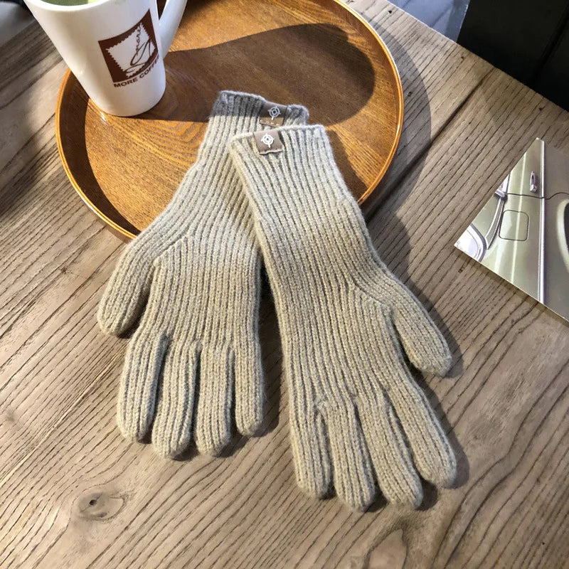 Gants en Coton Mélangé pour Femmes - Design Côtelé et Compatible Écran Tactile 2