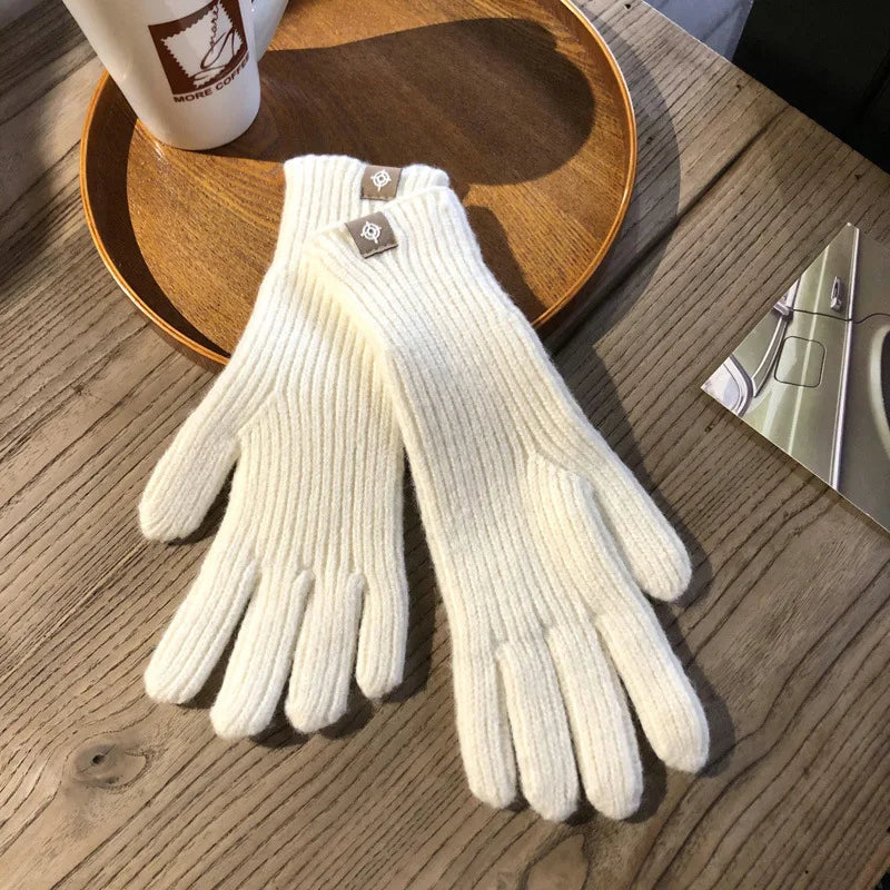 Gants en Coton Mélangé pour Femmes - Design Côtelé et Compatible Écran Tactile 3
