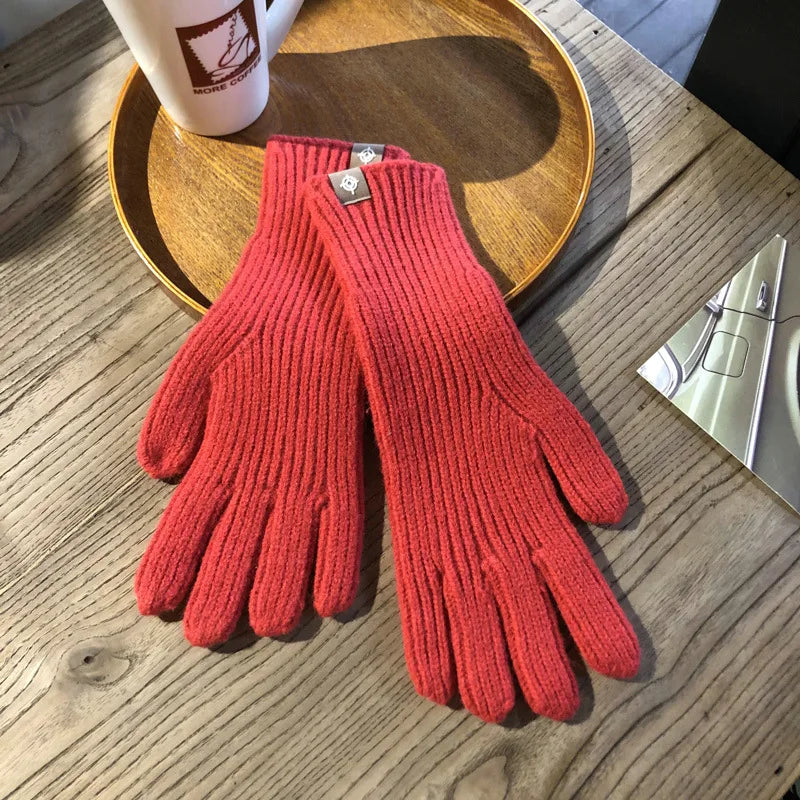 Gants en Coton Mélangé pour Femmes - Design Côtelé et Compatible Écran Tactile 5