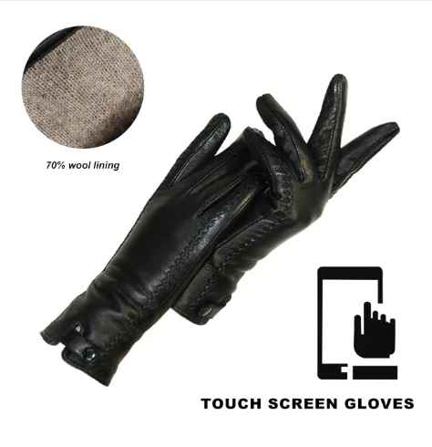 Gants en Cuir Femme avec Doublure en Fourrure de Lapin – Élégance et Confort pour Hiver 3