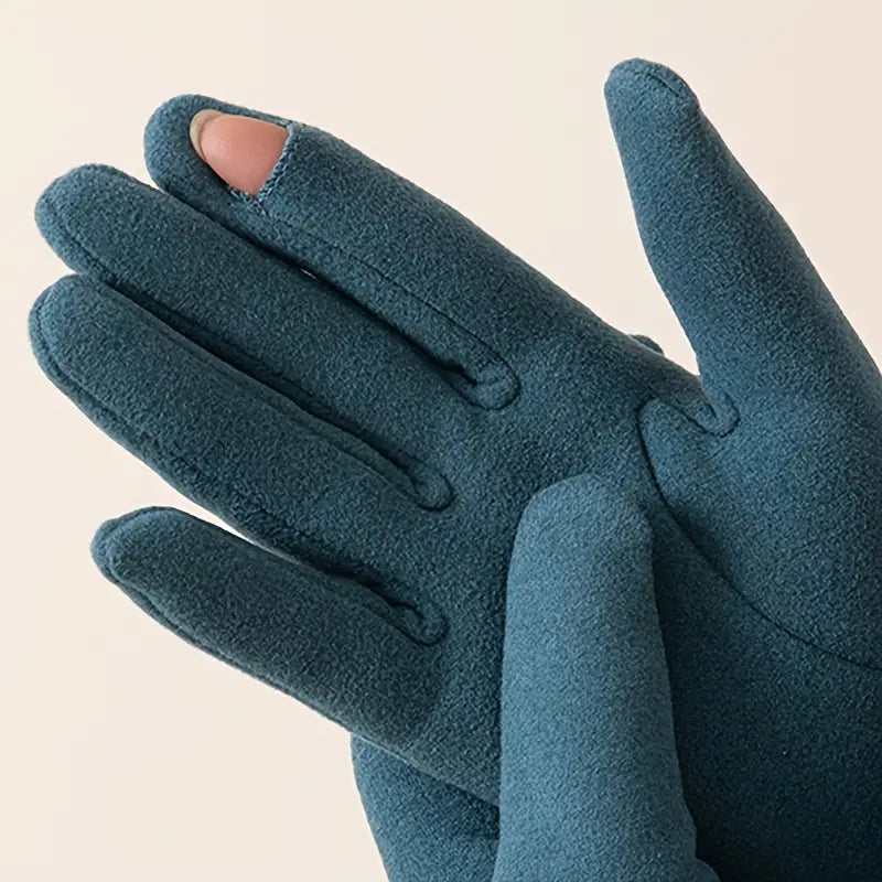 Gants en Microsuède avec Revers en Fausse Fourrure pour Femmes – Gants Isolants et Tactiles 2