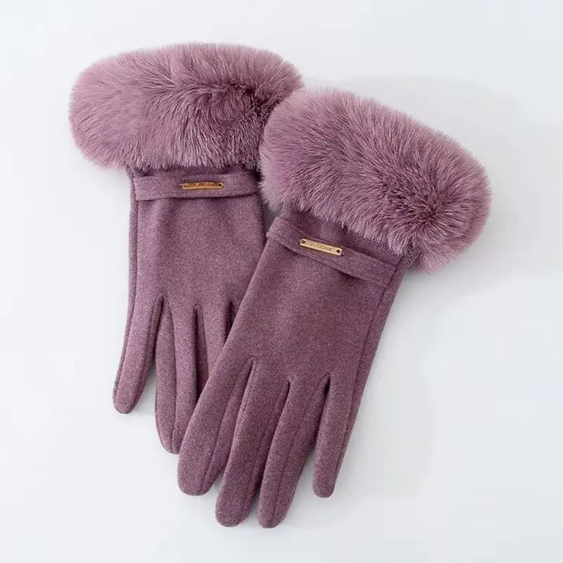 Gants en Microsuède avec Revers en Fausse Fourrure pour Femmes – Gants Isolants et Tactiles 8