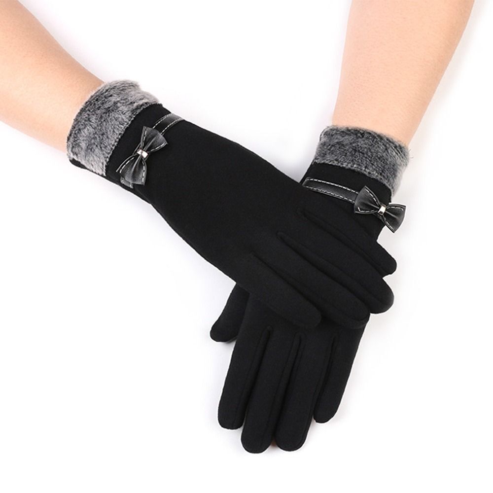 Gants isolants pour femmes avec poignet en fausse fourrure et écran tactile 6