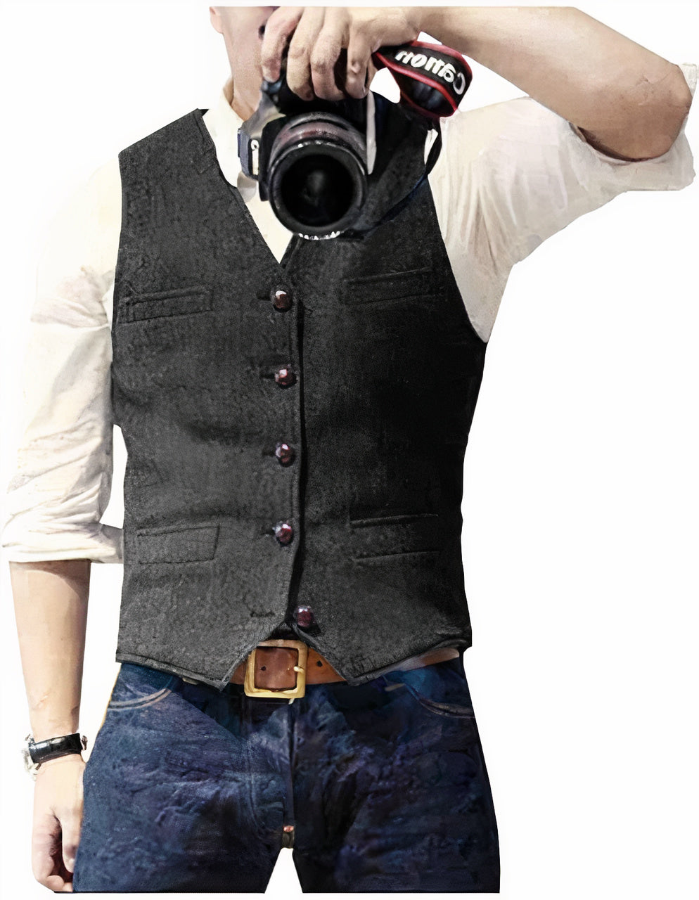 Gilet Classique pour Homme avec Fermeture à Bouton – Élégant et Polyvalent pour Toutes Occasions