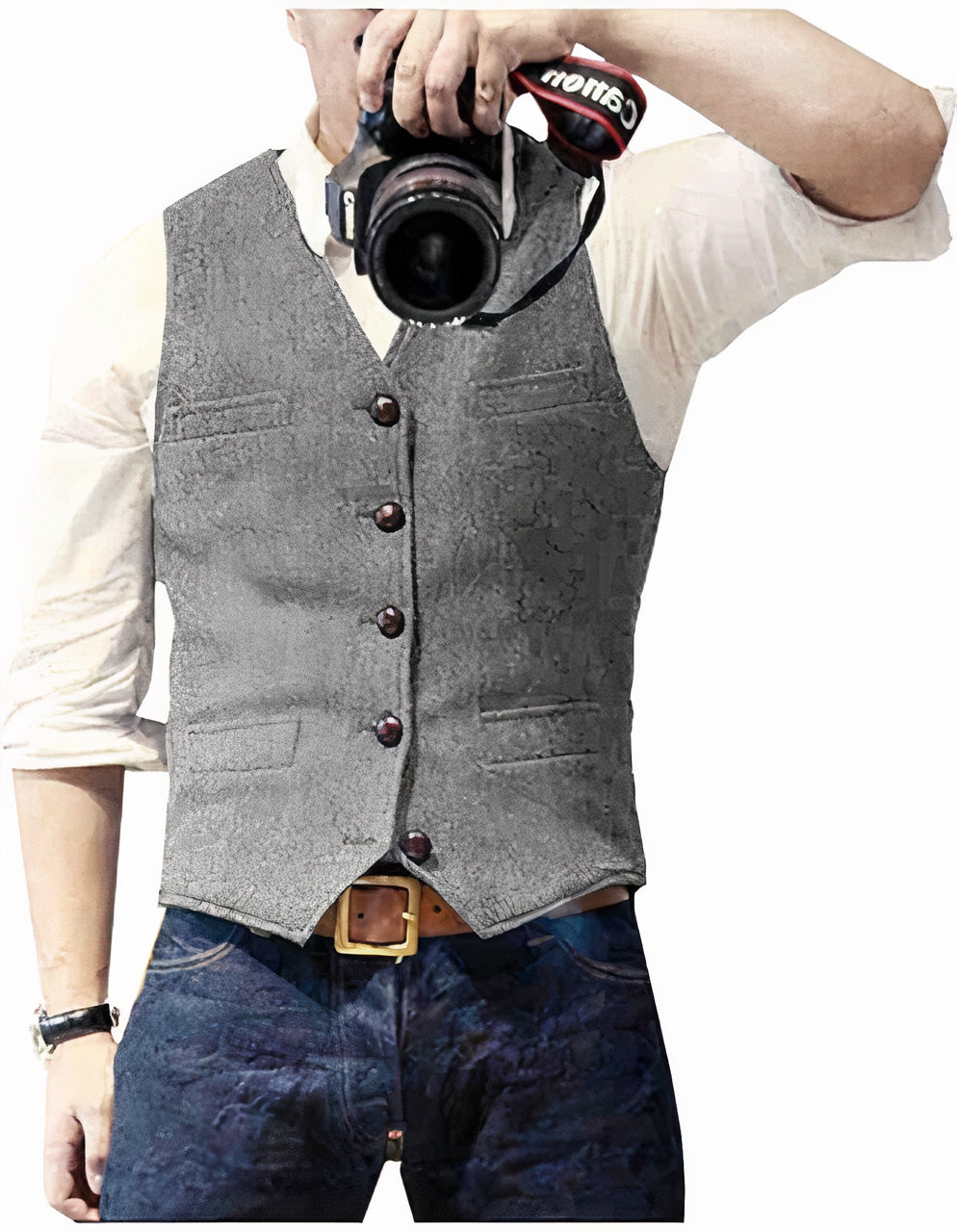 Gilet Classique pour Homme avec Fermeture à Bouton – Élégant et Polyvalent pour Toutes Occasions