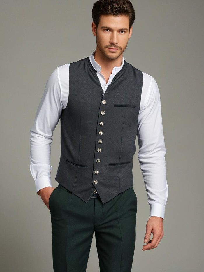 Gilet Elegant for Men in High-Quality Fabric – Versatile Design for Formal and Festive Occasions, Sizes S to XL