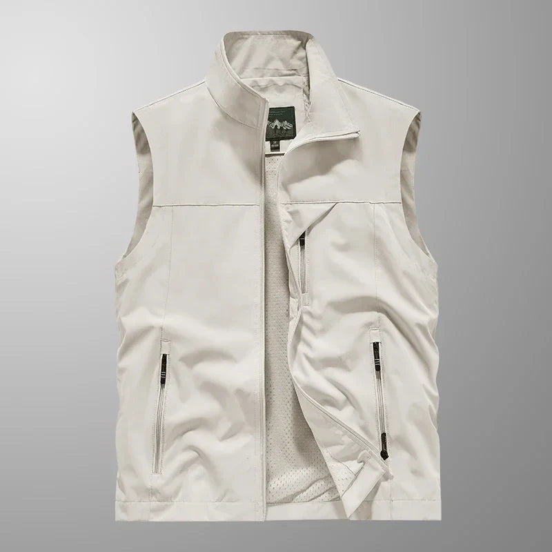 Gilet Imperméable pour Hommes en Polyester – Sans Manches et Résistant au Vent