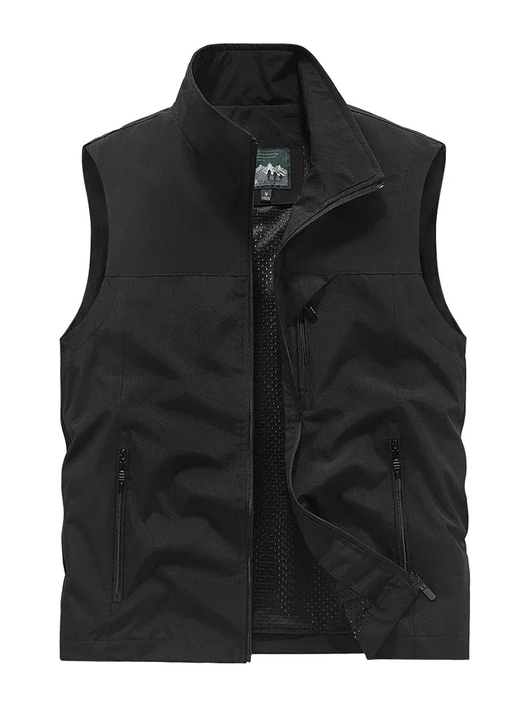 Gilet Imperméable pour Hommes en Polyester – Sans Manches et Résistant au Vent