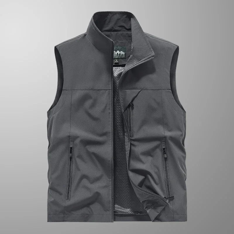 Gilet Imperméable pour Hommes en Polyester – Sans Manches et Résistant au Vent