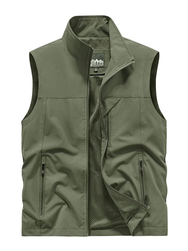 Gilet Imperméable pour Hommes en Polyester – Sans Manches et Résistant au Vent