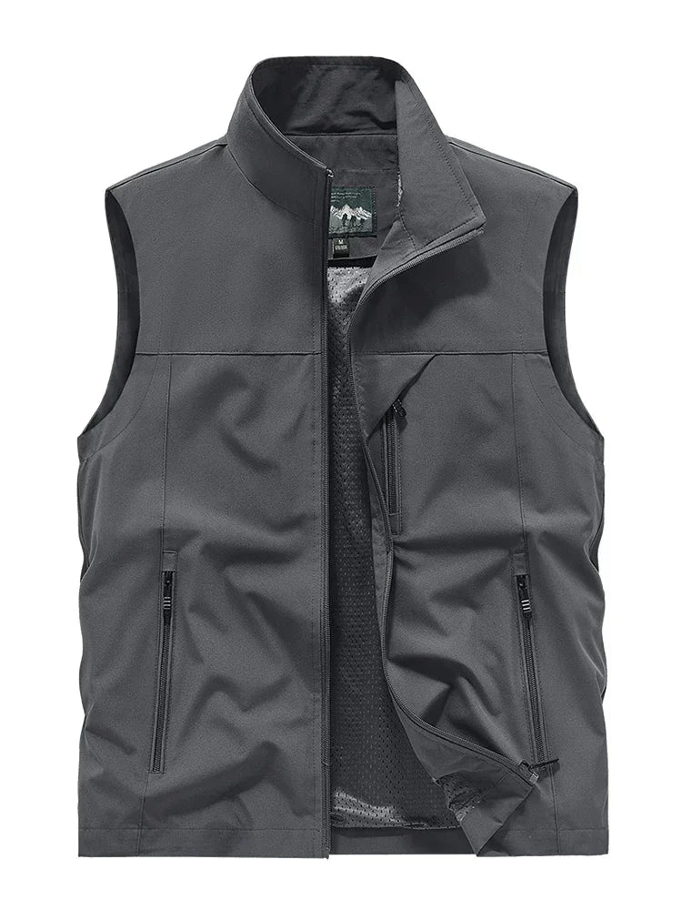 Gilet Imperméable pour Hommes en Polyester – Sans Manches et Résistant au Vent
