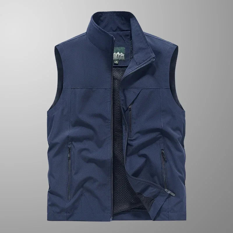 Gilet Imperméable pour Hommes en Polyester – Sans Manches et Résistant au Vent