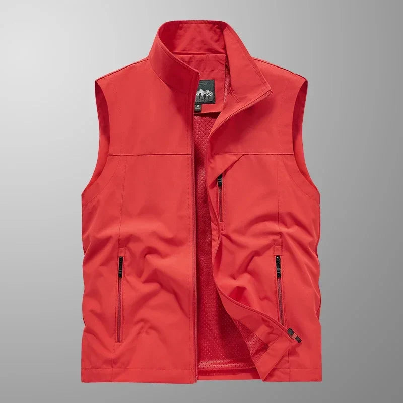Gilet Imperméable pour Hommes en Polyester – Sans Manches et Résistant au Vent
