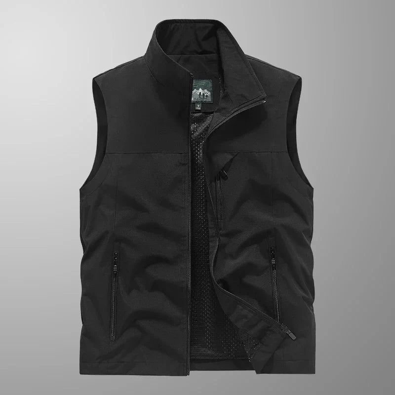 Gilet Imperméable pour Hommes en Polyester – Sans Manches et Résistant au Vent
