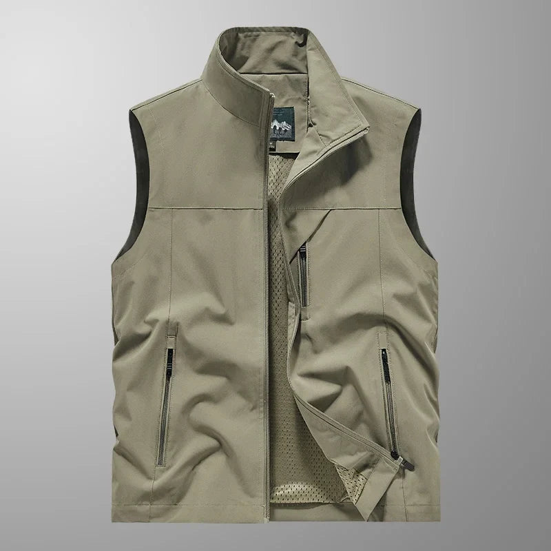 Gilet Imperméable pour Hommes en Polyester – Sans Manches et Résistant au Vent
